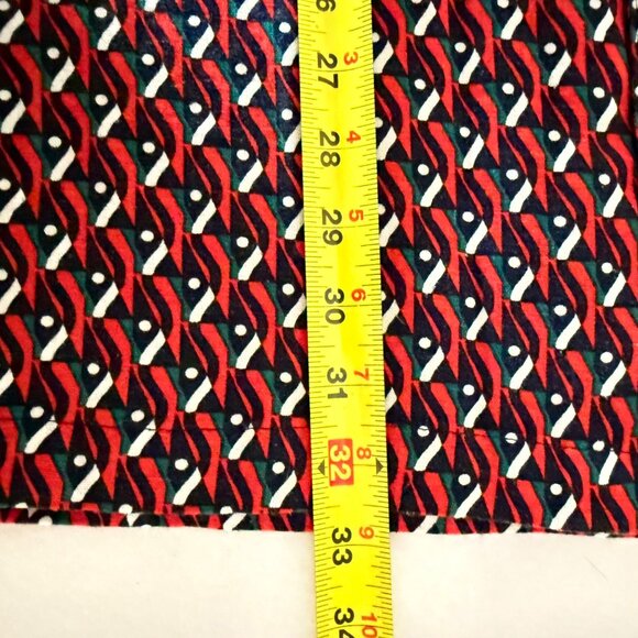 Shaquille O'Neal XLG Men's Multi Geo Linen Blend Red/Navy Woven Shirt Sz XLT NWT - Picture 8 of 8